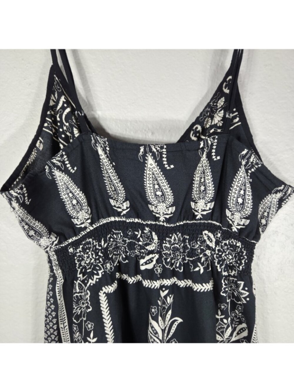 Cute Options VTG Black Bandana Style Print Spaghetti Strap Mini Dress Rayon Sz L - Picture 8 of 11